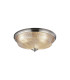 DeRuyter 43.8cm 3 Light E27 Flush Ceiling Light Satin Nickel/Amber Glass-1