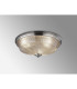 DeRuyter 43.8cm 3 Light E27 Flush Ceiling Light Satin Nickel/Amber Glass-3