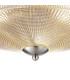DeRuyter 43.8cm 3 Light E27 Flush Ceiling Light Satin Nickel/Amber Glass-7