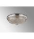 DeRuyter 43.8cm 3 Light E27 Flush Ceiling Light Satin Nickel/Amber Glass-8
