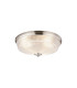 DeRuyter 43.8cm 3 Light E27 Flush Ceiling Light Satin Nickel/Clear Glass-1