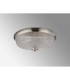 DeRuyter 43.8cm 3 Light E27 Flush Ceiling Light Satin Nickel/Clear Glass-8