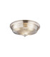 DeRuyter 43.8cm 3 Light E27 Flush Ceiling Light Satin Nickel/Smoke Glass-1