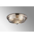 DeRuyter 43.8cm 3 Light E27 Flush Ceiling Light Satin Nickel/Smoke Glass-3