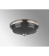 DeRuyter 43.8cm 3 Light E27 Flush Ceiling Light Satin Nickel/Smoke Glass-8