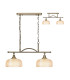 DeRuyter Semi Flush/Pendant Bar 2 Light Adjustable E27 Antique Brass/Amber Glass-1