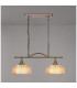 DeRuyter Semi Flush/Pendant Bar 2 Light Adjustable E27 Antique Brass/Amber Glass-3