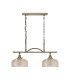 DeRuyter Semi Flush/Pendant Bar 2 Light Adjustable E27 Antique Brass/Amber Glass-4