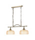 DeRuyter Semi Flush/Pendant Bar 2 Light Adjustable E27 Antique Brass/Amber Glass-5