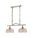 DeRuyter Semi Flush/Pendant Bar 2 Light Adjustable E27 Antique Brass/Amber Glass-9
