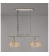 DeRuyter Semi Flush/Pendant Bar 2 Light Adjustable E27 Antique Brass/Amber Glass-10