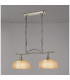 DeRuyter Semi Flush/Pendant Bar 2 Light Adjustable E27 Antique Brass/Amber Glass-11