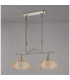 DeRuyter Semi Flush/Pendant Bar 2 Light Adjustable E27 Antique Brass/Amber Glass-12