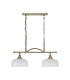DeRuyter Semi Flush/Pendant Bar 2 Light Adjustable E27 Antique Brass/Frosted Glass-4