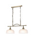 DeRuyter Semi Flush/Pendant Bar 2 Light Adjustable E27 Antique Brass/Frosted Glass-5