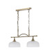 DeRuyter Semi Flush/Pendant Bar 2 Light Adjustable E27 Antique Brass/Frosted Glass-9