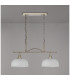 DeRuyter Semi Flush/Pendant Bar 2 Light Adjustable E27 Antique Brass/Frosted Glass-10