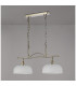 DeRuyter Semi Flush/Pendant Bar 2 Light Adjustable E27 Antique Brass/Frosted Glass-12
