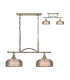 DeRuyter Semi Flush/Pendant Bar 2 Light Adjustable E27 Antique Brass/Smoke Glass-1