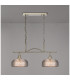 DeRuyter Semi Flush/Pendant Bar 2 Light Adjustable E27 Antique Brass/Smoke Glass-3
