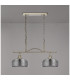 DeRuyter Semi Flush/Pendant Bar 2 Light Adjustable E27 Antique Brass/Smoke Glass-10