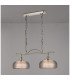 DeRuyter Semi Flush/Pendant Bar 2 Light Adjustable E27 Antique Brass/Smoke Glass-11