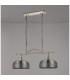 DeRuyter Semi Flush/Pendant Bar 2 Light Adjustable E27 Antique Brass/Smoke Glass-12
