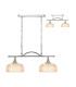 DeRuyter Semi Flush/Pendant Bar 2 Light Adjustable E27 Polished Nickel/Amber Glass-1