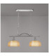 DeRuyter Semi Flush/Pendant Bar 2 Light Adjustable E27 Polished Nickel/Amber Glass-3