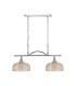 DeRuyter Semi Flush/Pendant Bar 2 Light Adjustable E27 Polished Nickel/Amber Glass-4