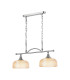 DeRuyter Semi Flush/Pendant Bar 2 Light Adjustable E27 Polished Nickel/Amber Glass-5