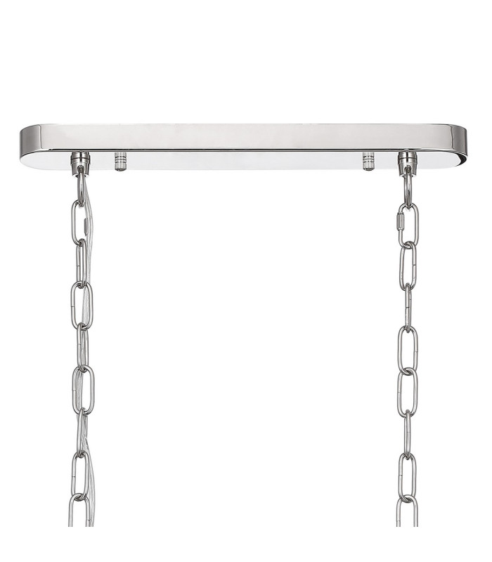 DeRuyter Semi Flush/Pendant Bar 2 Light Adjustable E27 Polished Nickel/Amber Glass-6