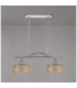 DeRuyter Semi Flush/Pendant Bar 2 Light Adjustable E27 Polished Nickel/Amber Glass-10