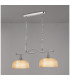 DeRuyter Semi Flush/Pendant Bar 2 Light Adjustable E27 Polished Nickel/Amber Glass-11