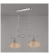 DeRuyter Semi Flush/Pendant Bar 2 Light Adjustable E27 Polished Nickel/Amber Glass-12