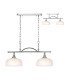 DeRuyter Semi Flush/Pendant Bar 2 Light Adjustable E27 Polished Nickel/Frosted Glass-1
