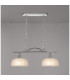 DeRuyter Semi Flush/Pendant Bar 2 Light Adjustable E27 Polished Nickel/Frosted Glass-3