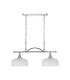 DeRuyter Semi Flush/Pendant Bar 2 Light Adjustable E27 Polished Nickel/Frosted Glass-4