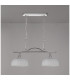 DeRuyter Semi Flush/Pendant Bar 2 Light Adjustable E27 Polished Nickel/Frosted Glass-10