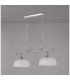 DeRuyter Semi Flush/Pendant Bar 2 Light Adjustable E27 Polished Nickel/Frosted Glass-12