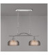 DeRuyter Semi Flush/Pendant Bar 2 Light Adjustable E27 Polished Nickel/Smoke Glass-3