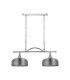 DeRuyter Semi Flush/Pendant Bar 2 Light Adjustable E27 Polished Nickel/Smoke Glass-4