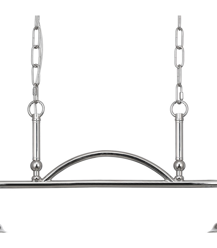 DeRuyter Semi Flush/Pendant Bar 2 Light Adjustable E27 Polished Nickel/Smoke Glass-7