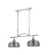 DeRuyter Semi Flush/Pendant Bar 2 Light Adjustable E27 Polished Nickel/Smoke Glass-9