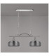 DeRuyter Semi Flush/Pendant Bar 2 Light Adjustable E27 Polished Nickel/Smoke Glass-10