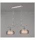 DeRuyter Semi Flush/Pendant Bar 2 Light Adjustable E27 Polished Nickel/Smoke Glass-11