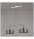 DeRuyter Semi Flush/Pendant Bar 2 Light Adjustable E27 Polished Nickel/Smoke Glass-12