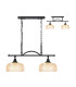 DeRuyter Semi Flush/Pendant Bar 2 Light Adjustable E27 Satin Black/Amber Glass-1