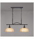 DeRuyter Semi Flush/Pendant Bar 2 Light Adjustable E27 Satin Black/Amber Glass-3