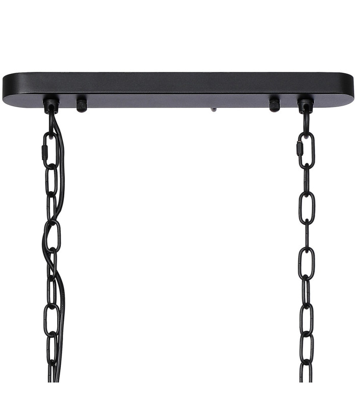 DeRuyter Semi Flush/Pendant Bar 2 Light Adjustable E27 Satin Black/Amber Glass-6